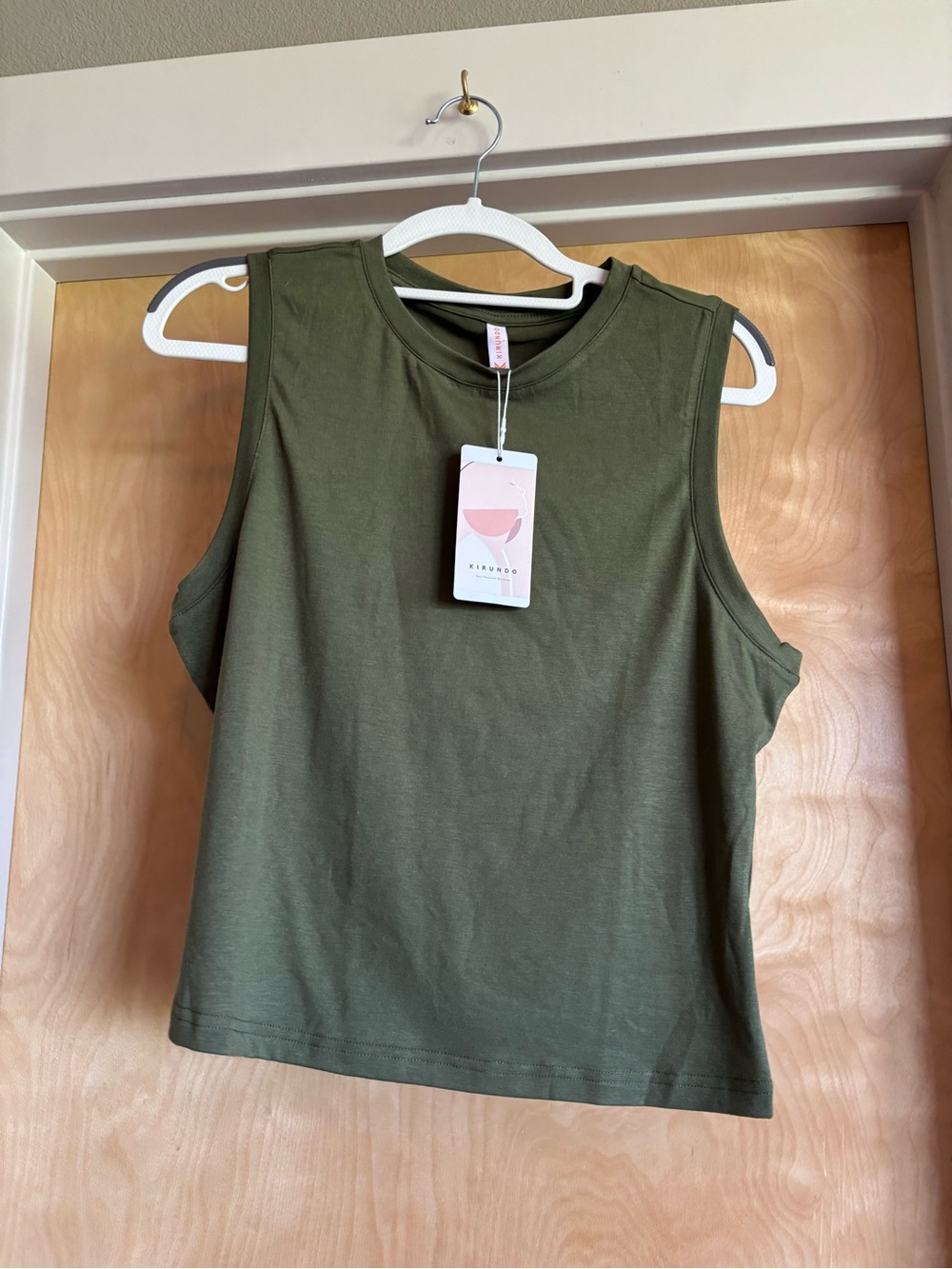 Kirundo Olive Green Sleeveless Muscle Tank Top Crew Neck NWT L